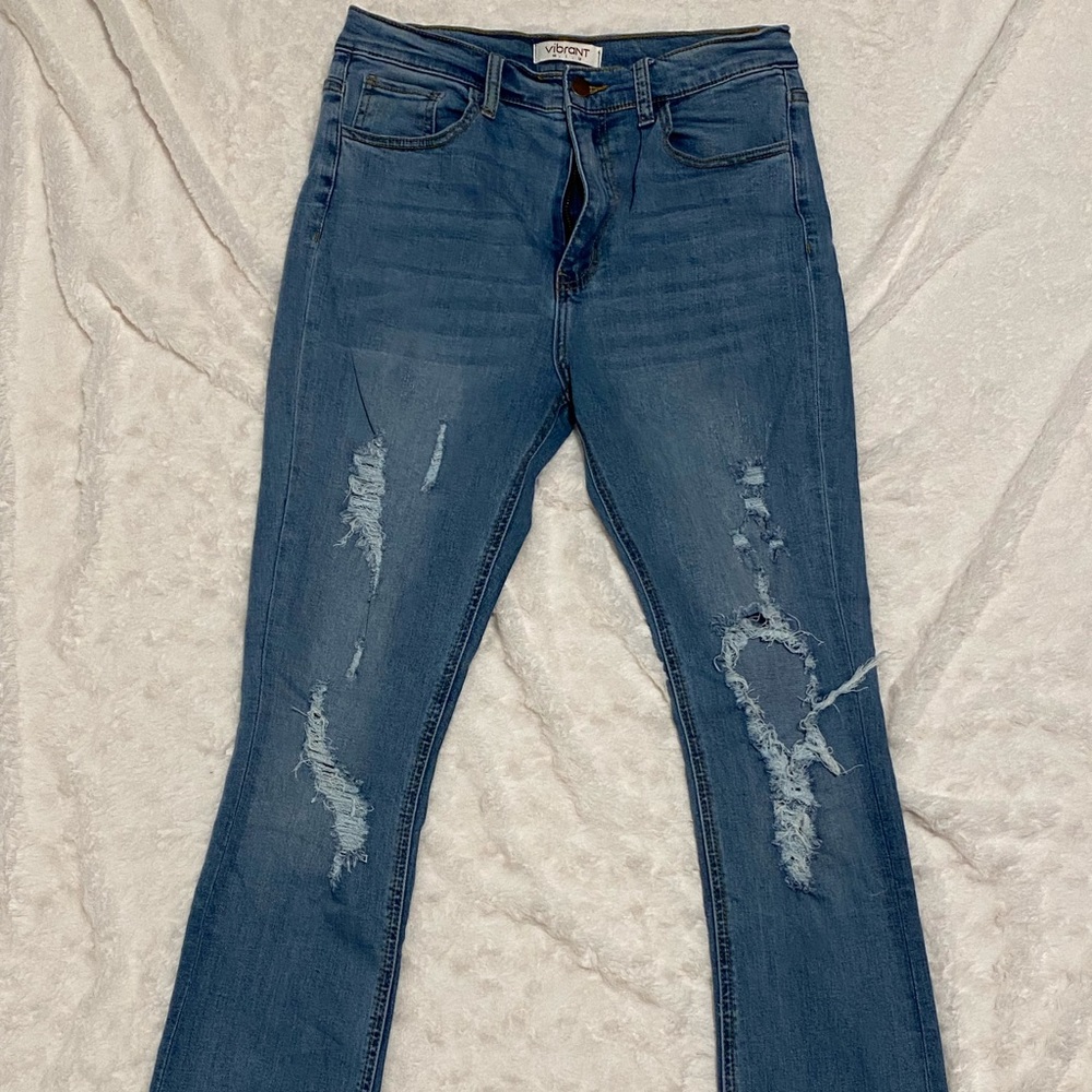 split leg jeans